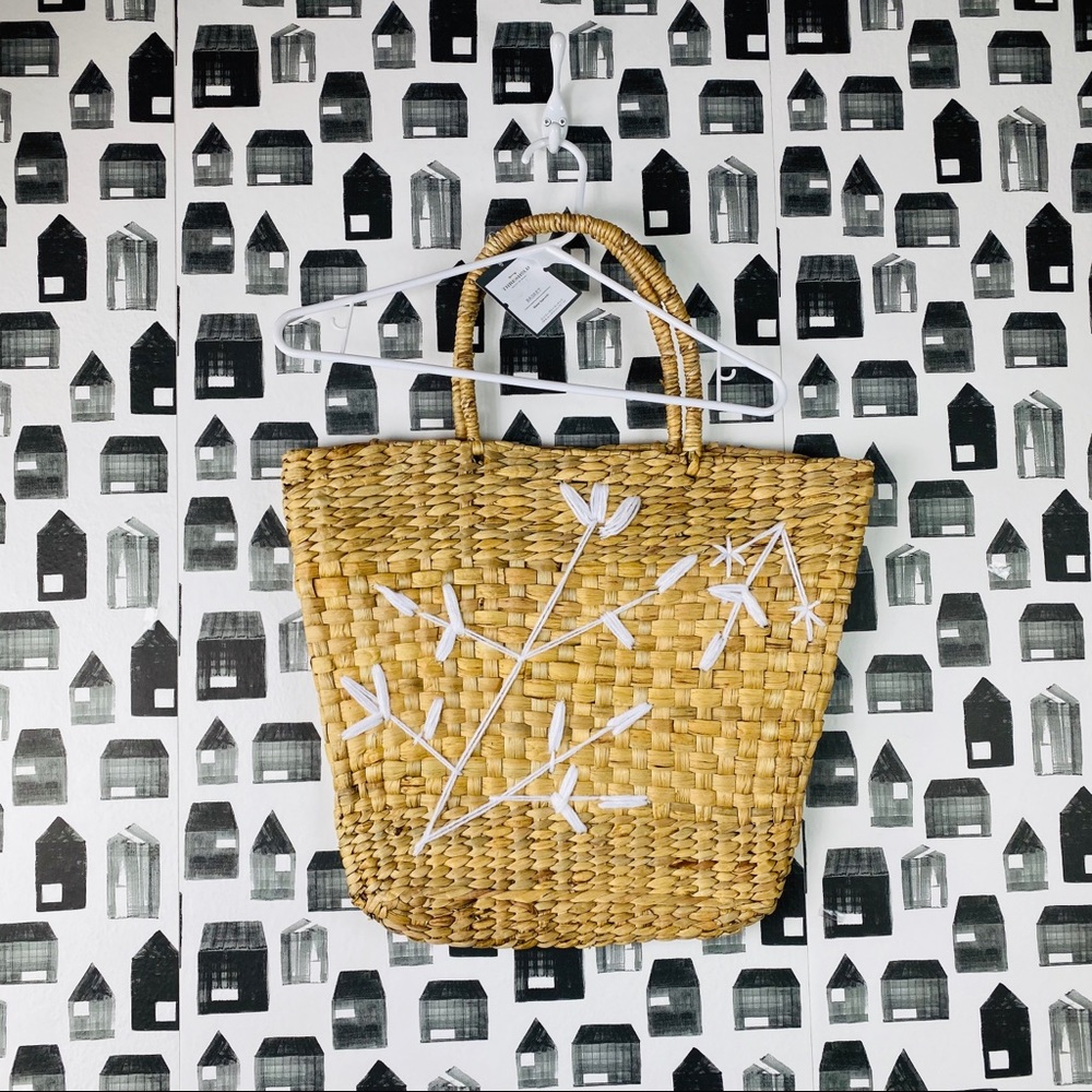 Threshold | Woven Basket with String Floral Design